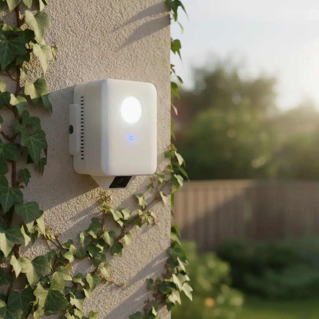 Système d’alarme extérieure installé sur la façade d’une maison à Pertuis, assurant une protection proactive et connectée 24h/24.