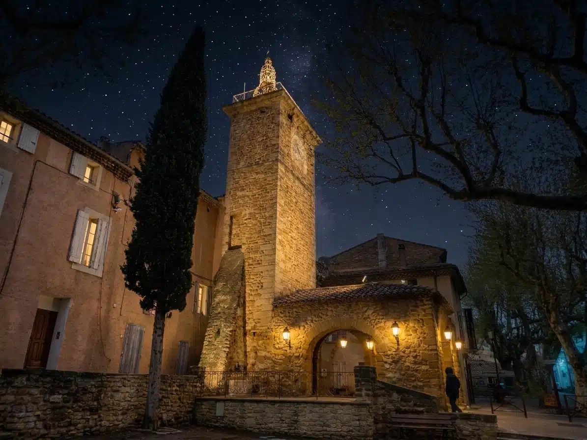 alarme-vullo-aubignan Alarme Aubignan installée sur un bâtiment historique au cœur du village, illustrant une solution de sécurité pour protéger habitations et commerces.